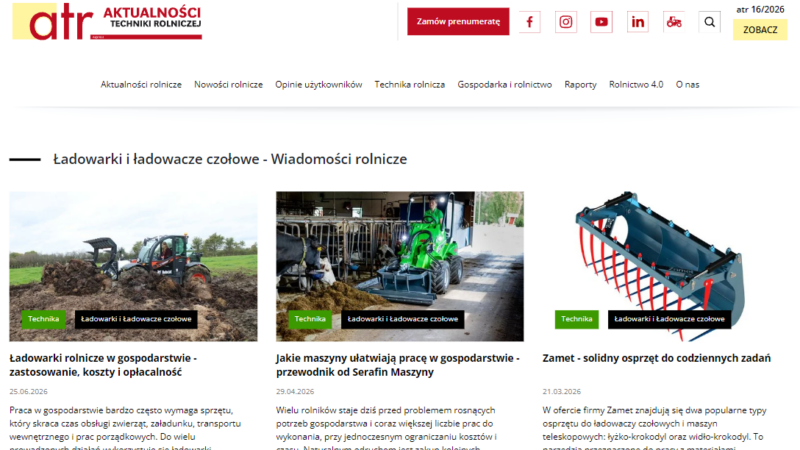 Ładowarki przegubowe w rolnictwie. Kiedy warto wybrać właśnie ten typ maszyny?