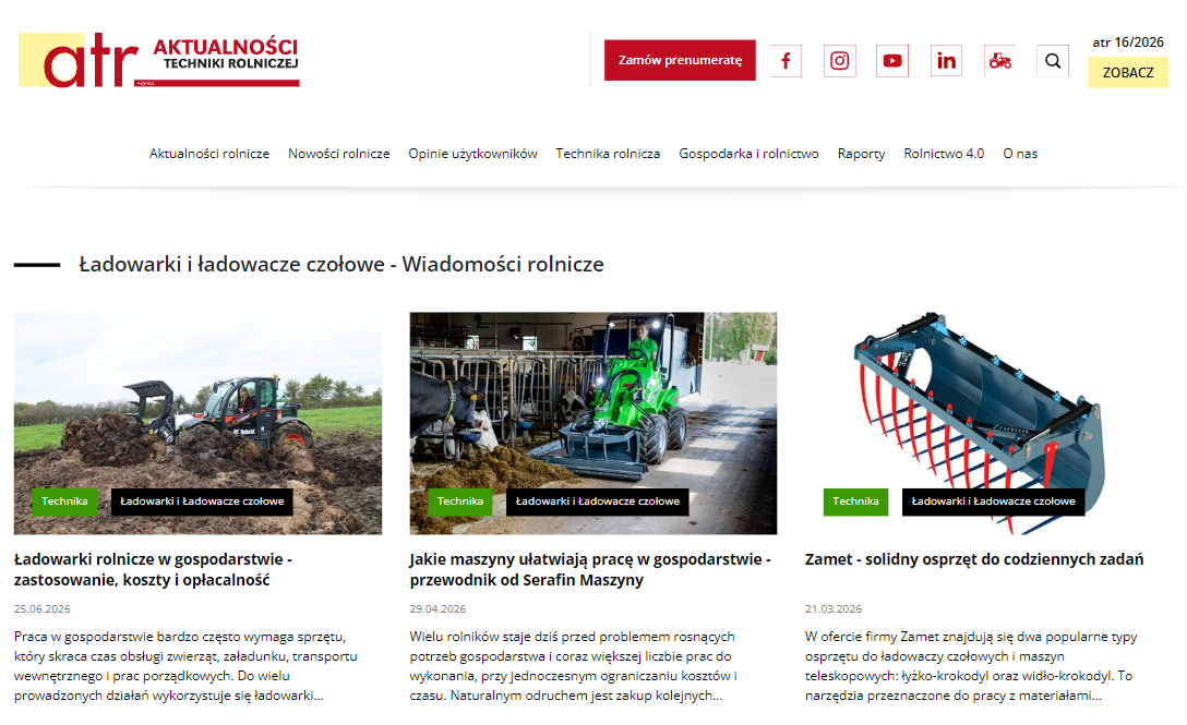 Ładowarki przegubowe w rolnictwie. Kiedy warto wybrać właśnie ten typ maszyny?